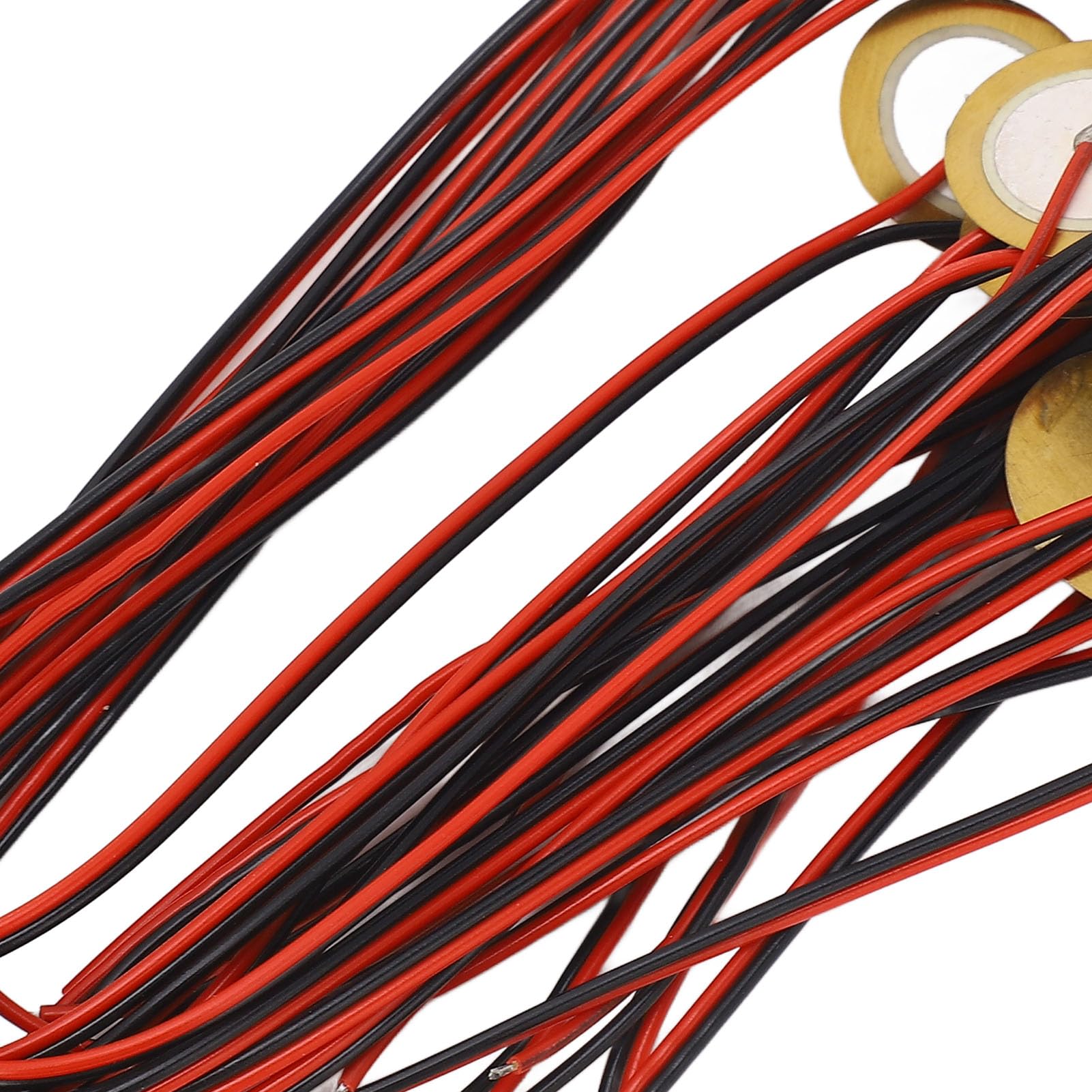 Eujgoov Piezo Gitarowe, 12pc 27 Mm Mosiężny Przetwornik Dysków Piezoelektrycznych z Drutem, Niskie Zużycie Energii