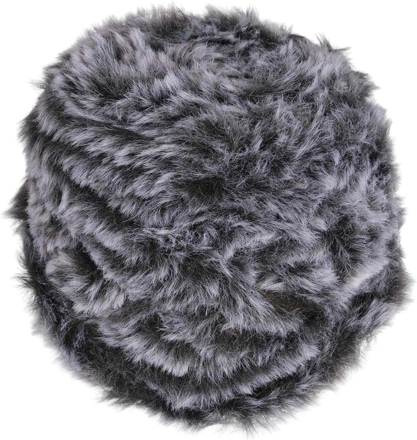 PATIKIL 70 Yards Fur Yarn, 100 Grams Soft Plush Fluffy Chunky Polyester Faux Fur Eyelash Yarn for Crocheting Hand Knitting Blanket Hats Crochet Crafting, Gray Tea