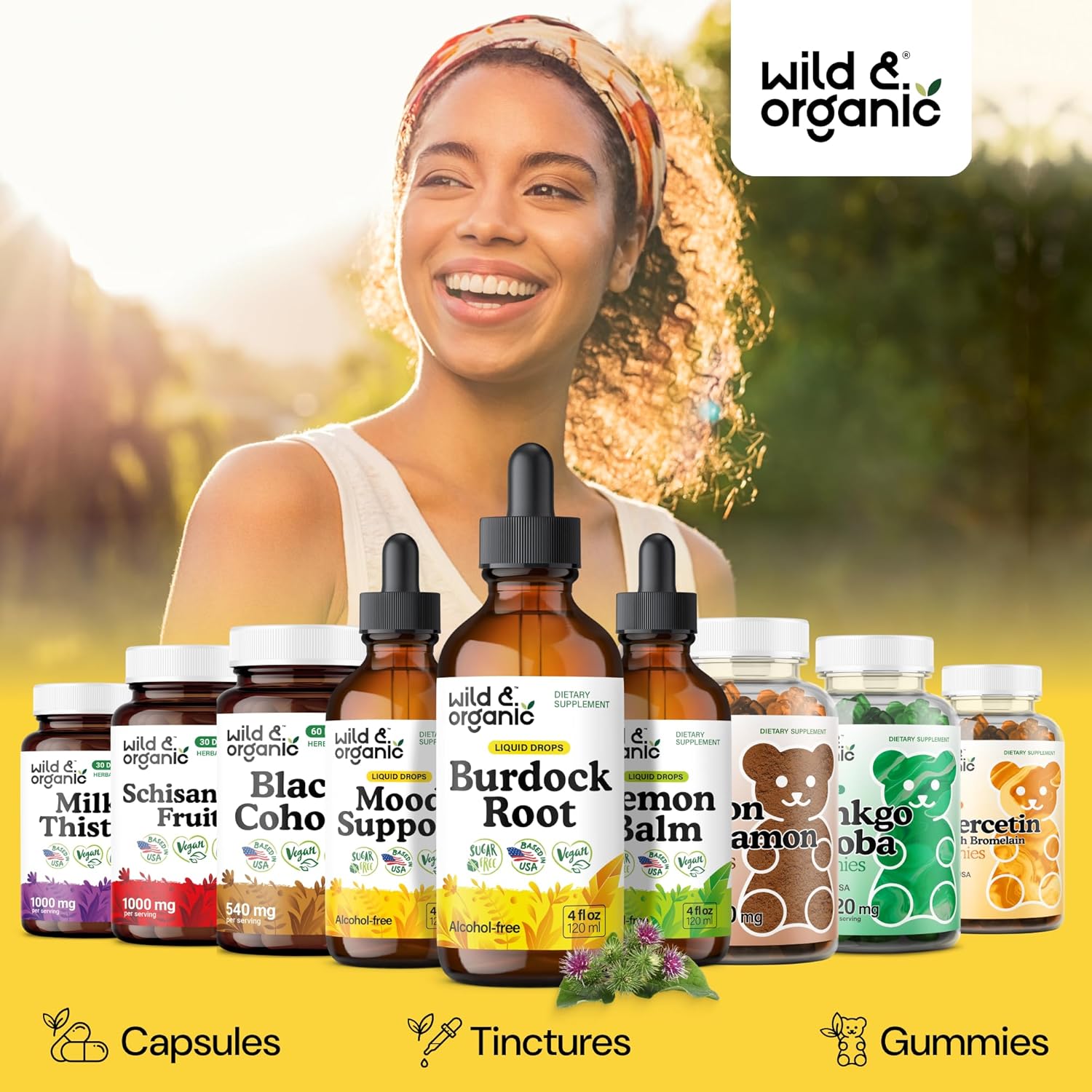 Wild & Organic Burdock Root Tincture - Liquid Supplement for Antioxidant, Detox, Digestive Support - Burdock Root Herb Drops - Vegan, Sugar & Alcohol-Free - 4 fl oz - Image 5