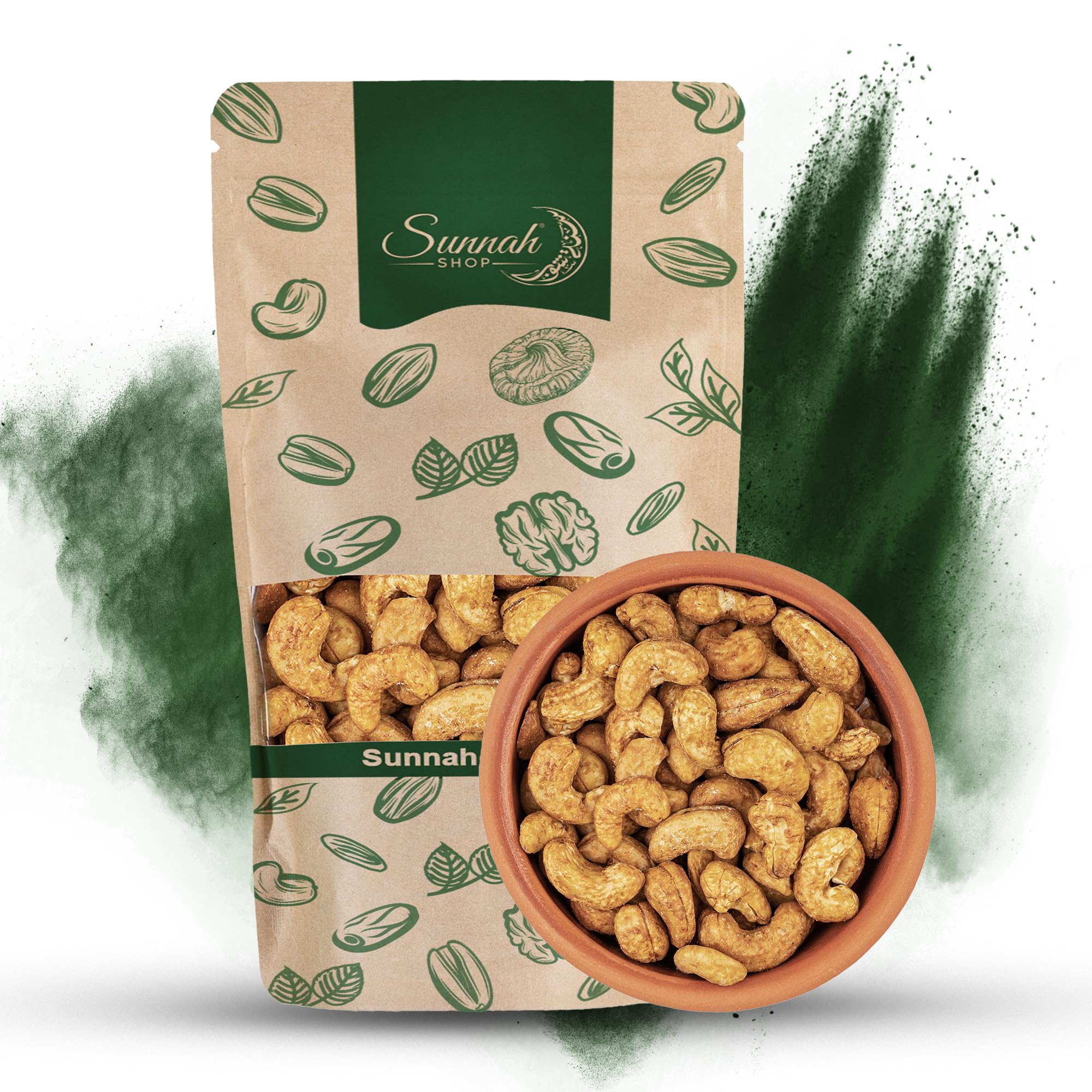 Sunnah Shop® Wędzone orzechy nerkowca 5 kg, całe orzechy nerkowca o intensywnym smaku, bogate w białko i zdrowe, chrupiące przekąski z wysokiej jakości orzechów, idealne w podróży