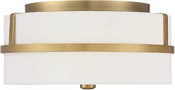 Meridian M60065NB Flush Mount, 2-Light 120 Total Watts, Natural Brass