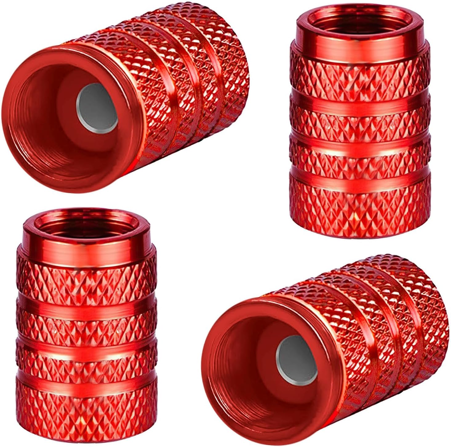 4Pcs Tyre Valve Caps for Smart 451 Brabus Smart 453, Aluminium Alloy Wheel Dust Covers Airtight Seal Protection Auto Valve Stem Accessories,red