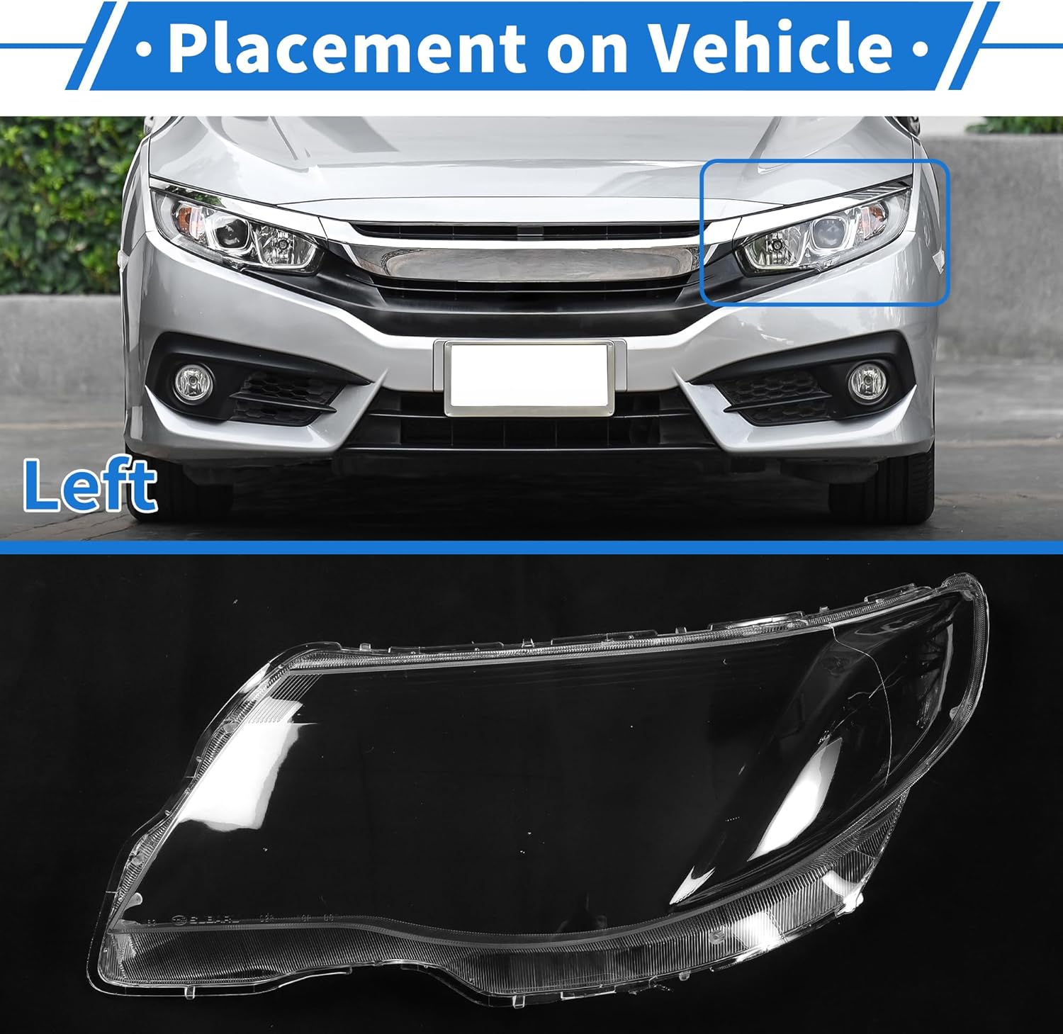 Headlight Lens Cover Headlight Headlamp Lense Clear Lens Cover for Subaru Forester 2009-2012 Clear PC 1 Pcs Front Left Car