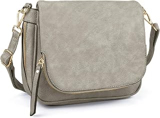 Small Crossbody Bag for Women, PU Leather, Over The Shoulder, Wallets and Tabs, Multi-Pocket Cross Body Handbags, GRAY S Vintage, all grey, Vintage
