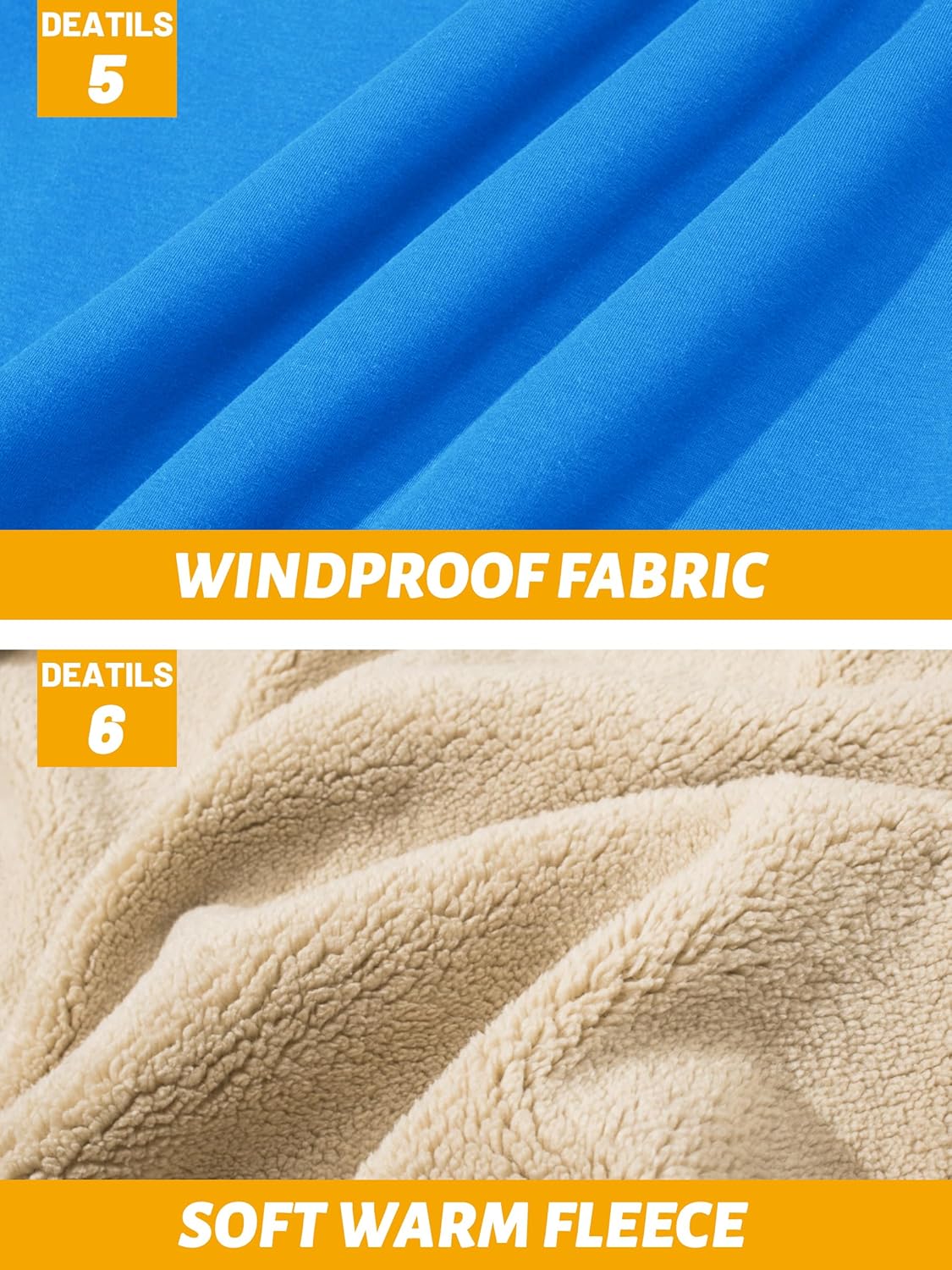 TACVASEN Men's Zip Up Sherpa Lined Hoodies Thick Fleece Heavyweight Jacket Windproof Thermal Zipper Sweatshirt - Image 8