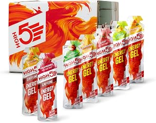 HIGH5 Energy Gel Caffeine Quick Release Energy On The Go From Natural Fruit Juice (Mixed, 20 x 40g)