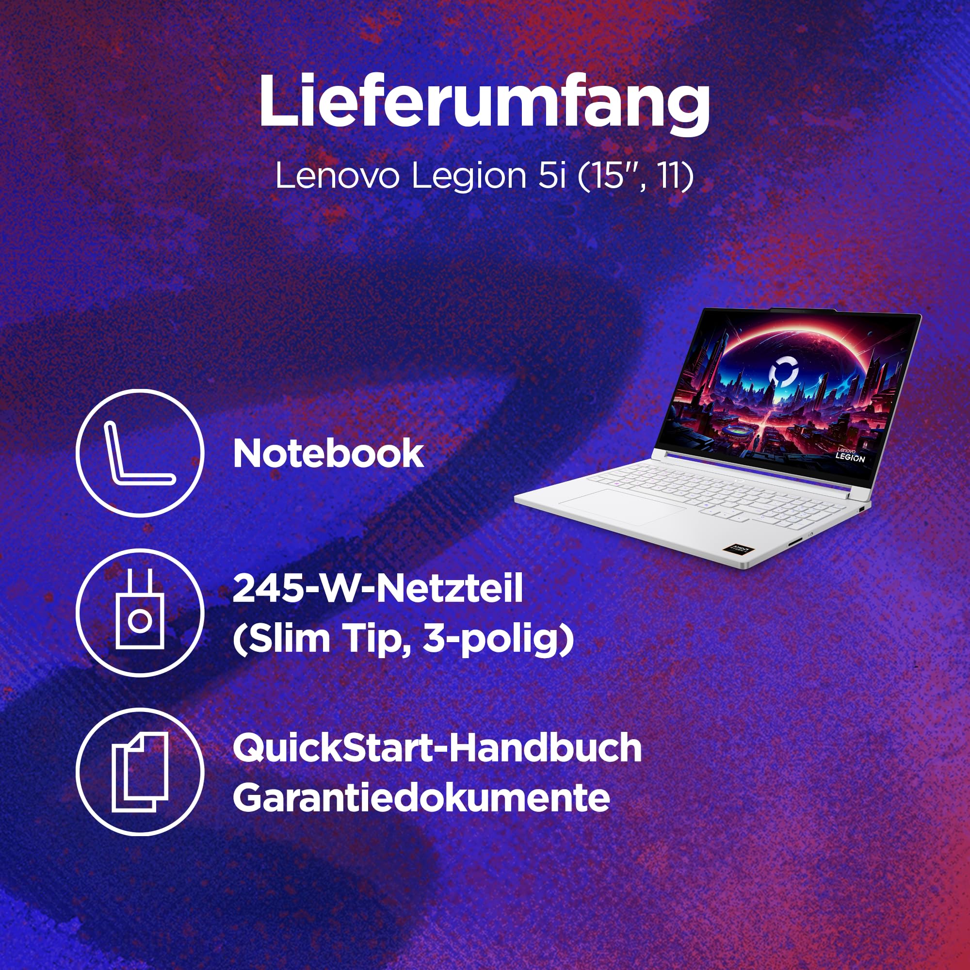 Lenovo Legion 5i Gaming AI Laptop | 15.3" WQXGA OLED 165Hz | Intel Core Ultra 7 356H | 32GB RAM | 1TB SSD | NVIDIA GeForce RTX 5060 | Windows 11 | QWERTZ | Schwarz | 3 Monate GamePass