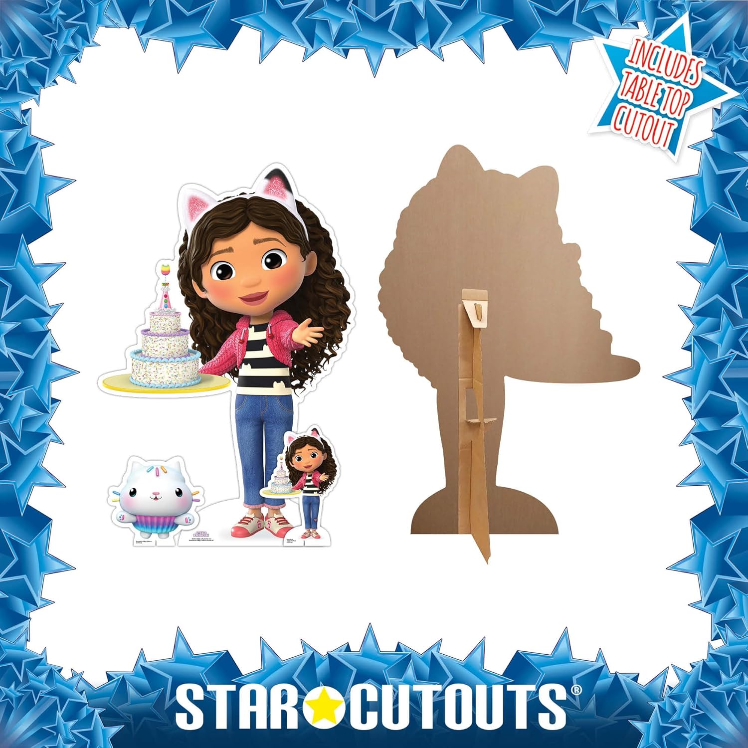 Star Cutouts SC4316 Gabby with Cake Gabby's Dollhouse Star Mini Cardboard Cut Out, Small