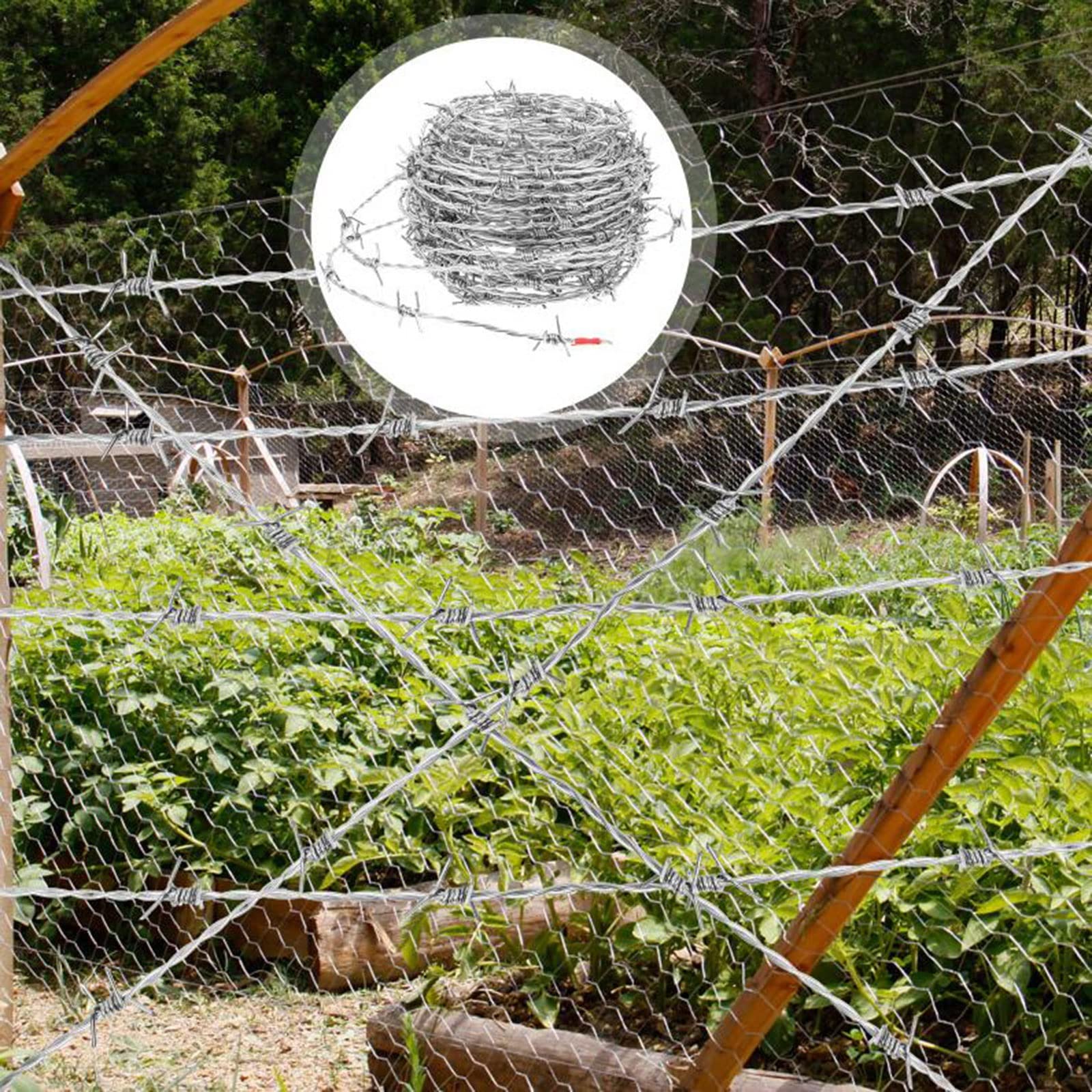 LFFH Malla De Alambre De Metal, Cerca De Alambre De Púas Galvanizada Que No Se Oxida Cerca De Protección De Resistencia A Ácidos Y Álcalis For Áreas Pequeñas De Fábrica (Color : 100M)