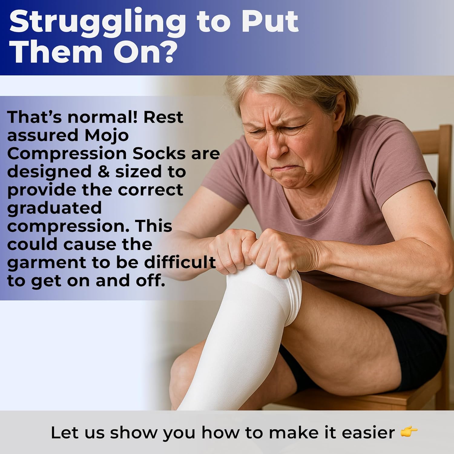 Mojo Compression Socks for Women and Men 20-30mmHg Wide Calf - XXL Knee High Compression Stockings for Swelling, Edema, Bariatric Surgery Recovery - Black, 2X-Large - AB201 - Image 7