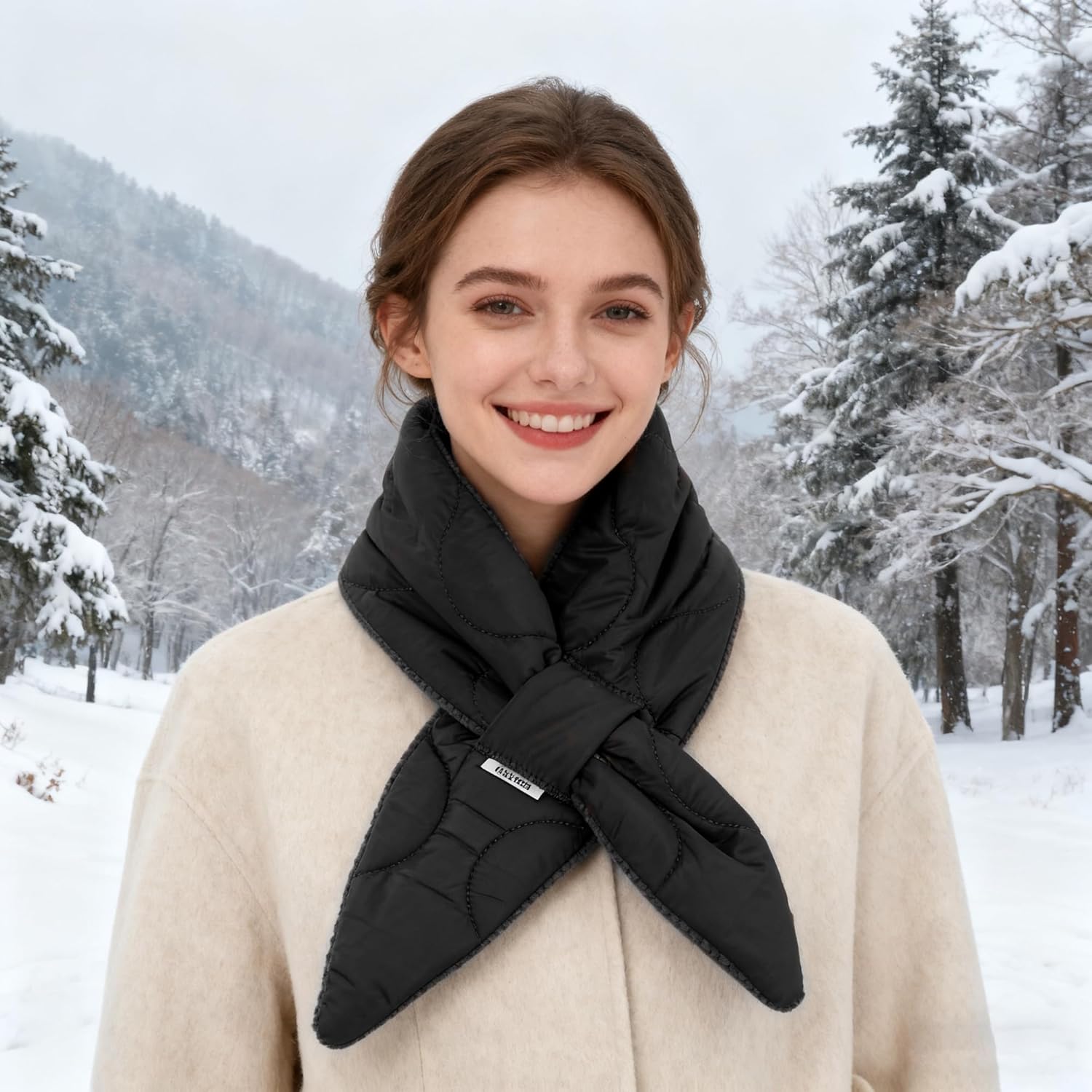Hoce Winter Warm Down Cotton Fashion Scarves Cold Weather Soft Neck Warmer for Women Girls - Image 5
