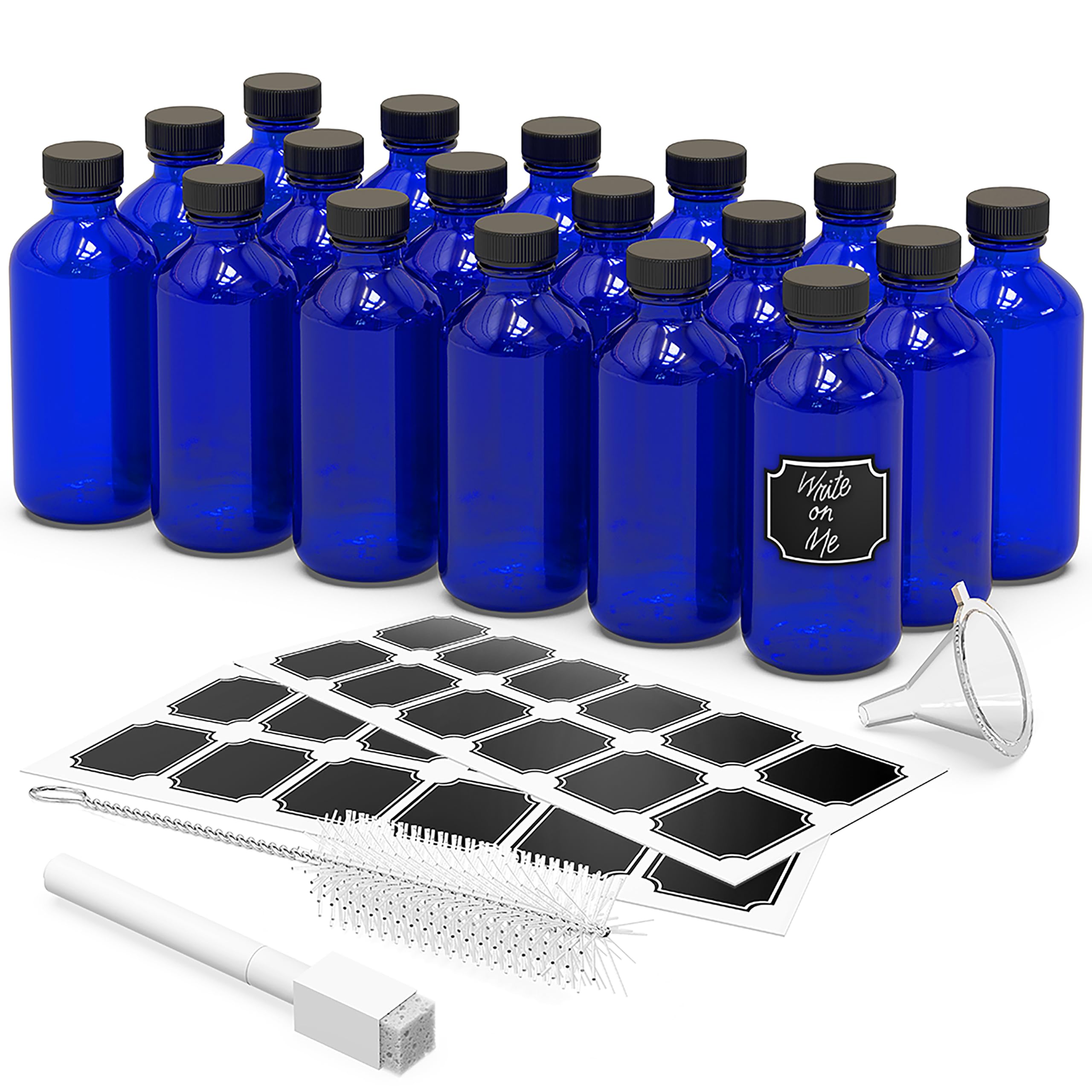 Amazon.com: Nevlers 8 Oz Glass Bottles with Lids 18 Pack