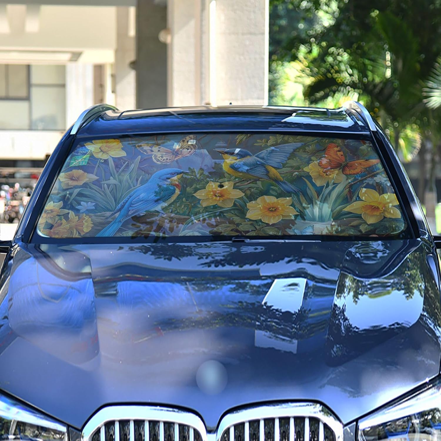 Car Umbrella Sun Shade Cover, Astronaut Space Umbrella Sun Shade for Car Truck Window Front Windshield, Blocks UV Rays Visor Protector Heat Reflector to Keep Your Vehicle Cool