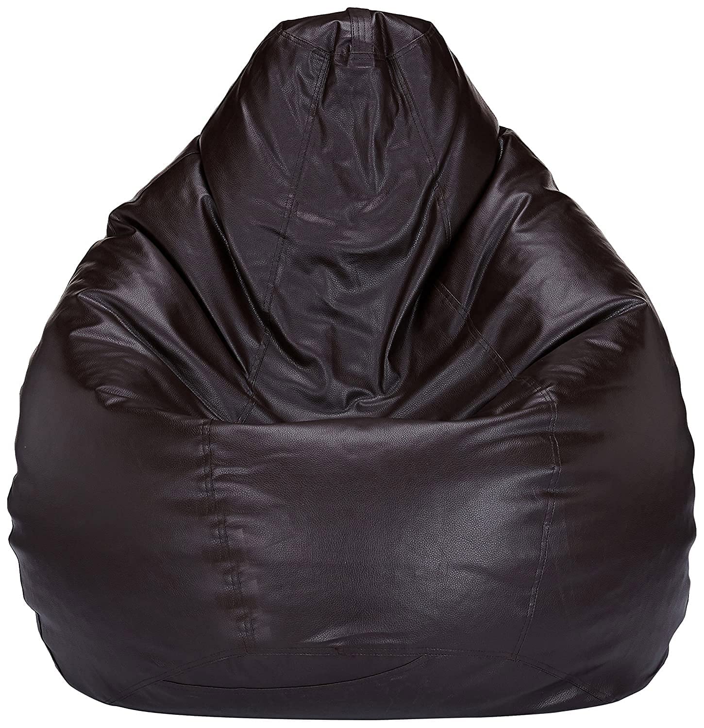 Caresful Bean Bag Cover - Leatherette Brown Sofa Chair With Sturdy Zipper - Water Resistant Recliner Organizing Storage Furniture (No Filler)-image-23
