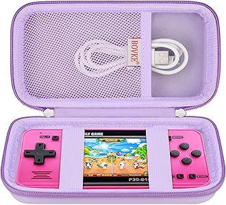 BOVKE Carrying Case for WELLST·G Handheld Game for Kids -Preloaded 220 Retro Video Games, Mini Arcade Electronic Toy Storage Organizer, Extra Mesh Pocket fits Cable, Purple (Case Only)