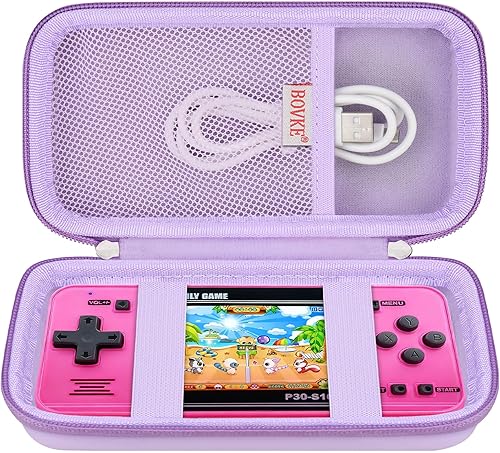 BOVKE Carrying Case Compatible with Anbernic RG35XX H Retro Handheld Game Console, RG35XX H Retro Gaming Console Travel Bag with Mesh Pocket for TF