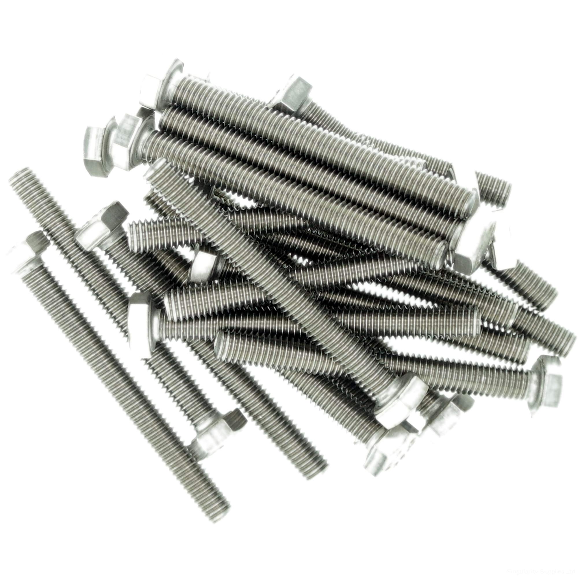 Singularity Supplies M2 (2Mm X 20Mm) Hex Bolt (Fully Threaded Setscrew) - Stainless Steel (A2) (Pack Of 20)