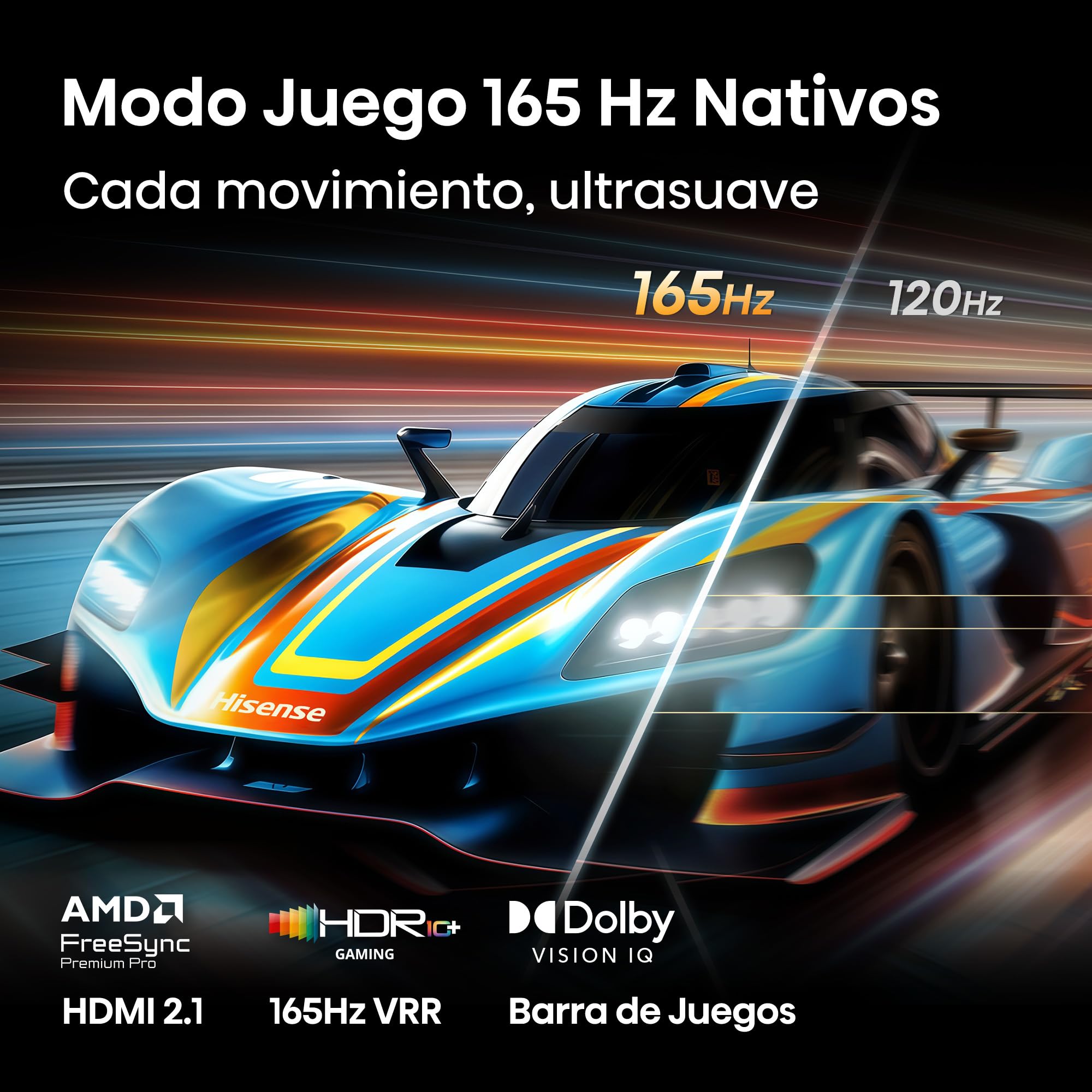Hisense 65U7S Pro - MiniLED Pro Smart TV 65 Pulgadas, Hi-QLED MiniLED Pro, Modo Juego 165 Hz Nativos, Sonido Envolvente 2.1.2, Anti Reflection & Glare Free, IMAX Enhanced, Dolby Vision IQ, HDR 10+