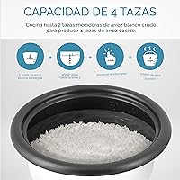 Vista 6 de Aroma Housewares - 4 tazas (cocido) / 1 cuarto de galón Olla para arroz y granos (ARC-302NGP), rosa