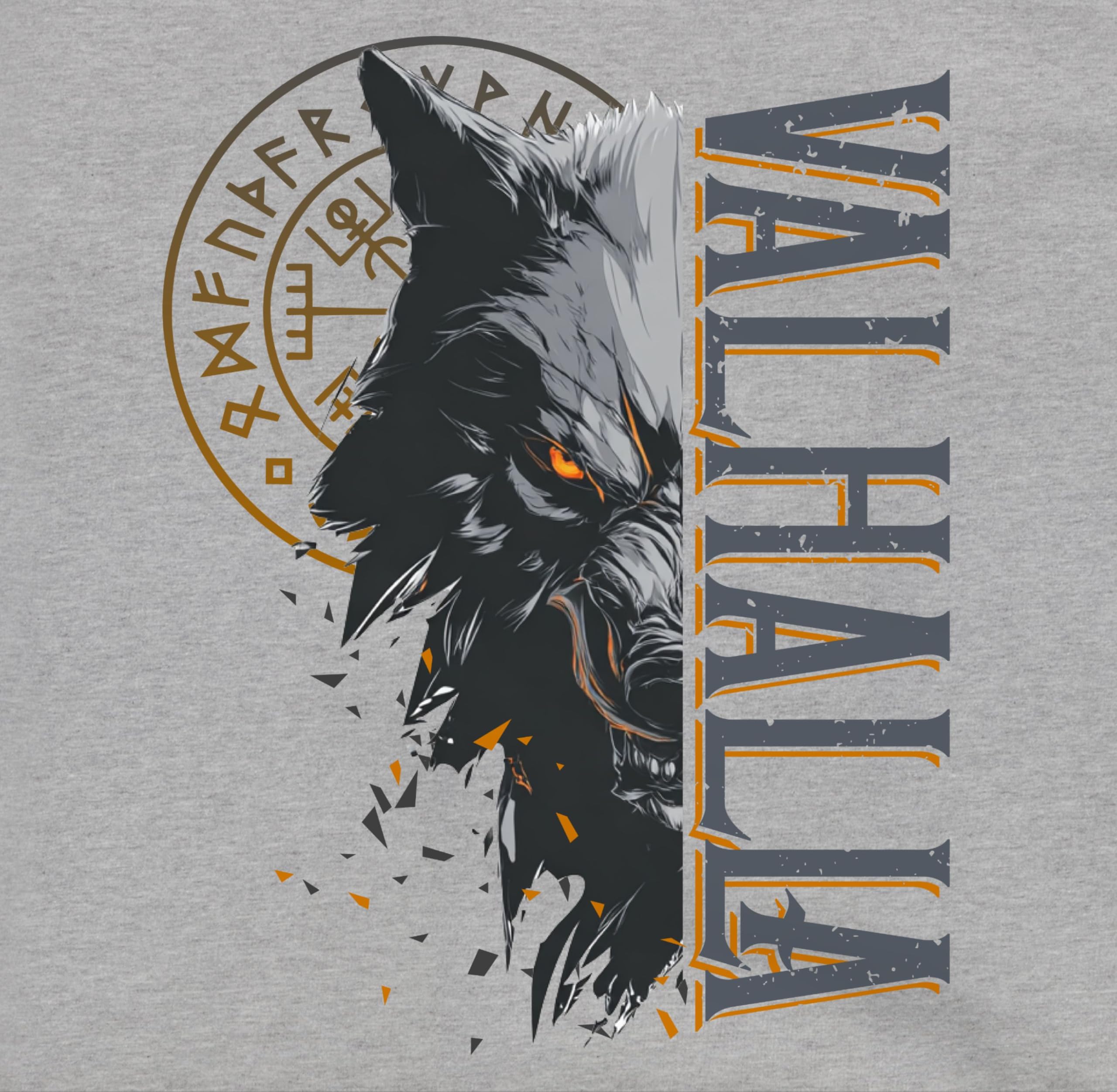 Shirtracer - Hoodie Herren Pullover Männer - & - Valhalla Wolf Geschenk Wikinger Geschenk Vikinger Geschenke Vikings I Walhalla Wölfe Odins I Nordische Mythologie Kompass Runen