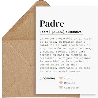 CONTRAXT Tarjeta regalo Dia del Padre. Regalo original padre Postal papa cumpleaños papa Que regalar a un padre Felicitacion tarjetas feliz día del Padre (Padre)