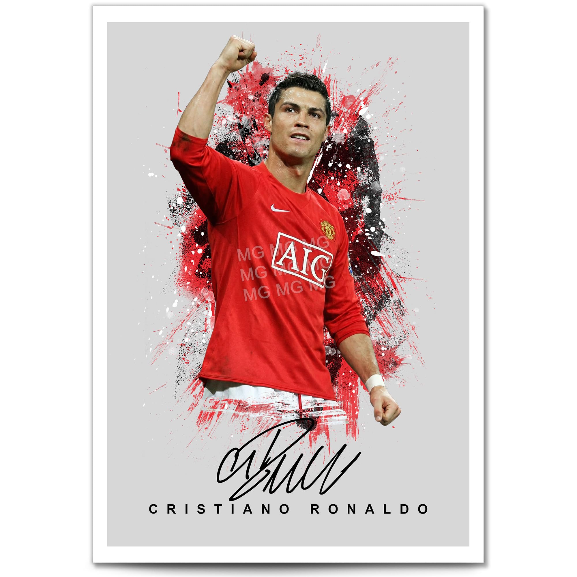 Cristiano Ronaldo Legend Signed Photo Poster Print Picture Display Autograph Memorabilia for football fans Gift Manchester United Real Madrid Juventus Portugal (Man United, A3 Print (Unframed)) — image 1