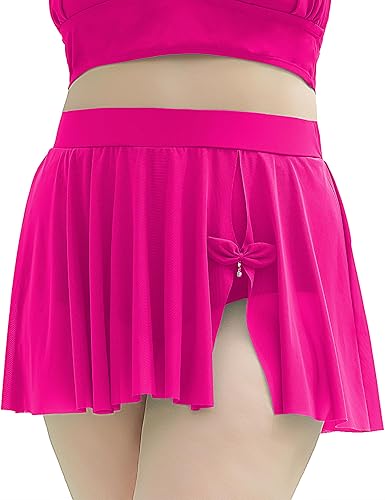 Womens Plus Size High Waisted Swim Skirt Cover Up Split