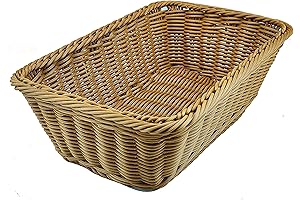 Teng Lang 12" Wicker Bread Basket: Enhance Your Table with Rustic Charm