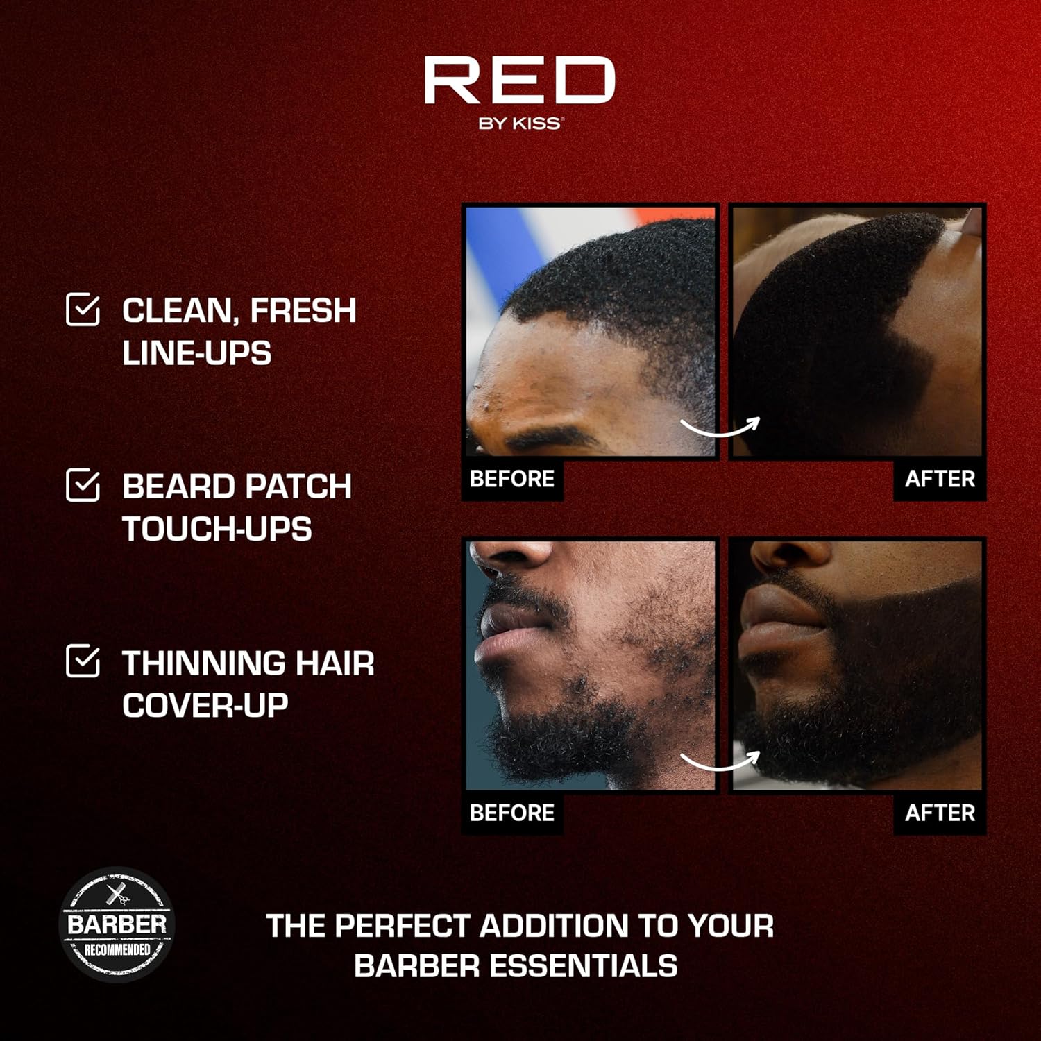 RED by Kiss Tintation Temporary Hair Color Spray, Extra Large Size, Instant Gray Root Cover Up, Water-Resistant, Smudge-Proof, Hairline & Barber Touch-Up, Quick Dry (Black, 11.5 OZ)