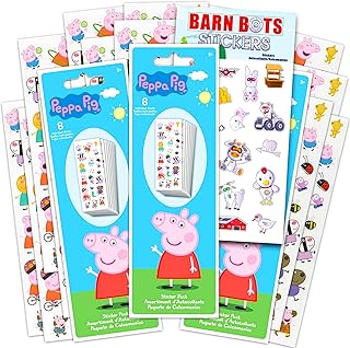 Peppa Pig Party Favors Sticker Set - Bundle Includes 24 Sheets of Peppa Pig Stickers, Over 300 Stickers Total, with Bonus Farm Animal Stickers (Peppa Pig Stickers and Party Favors)