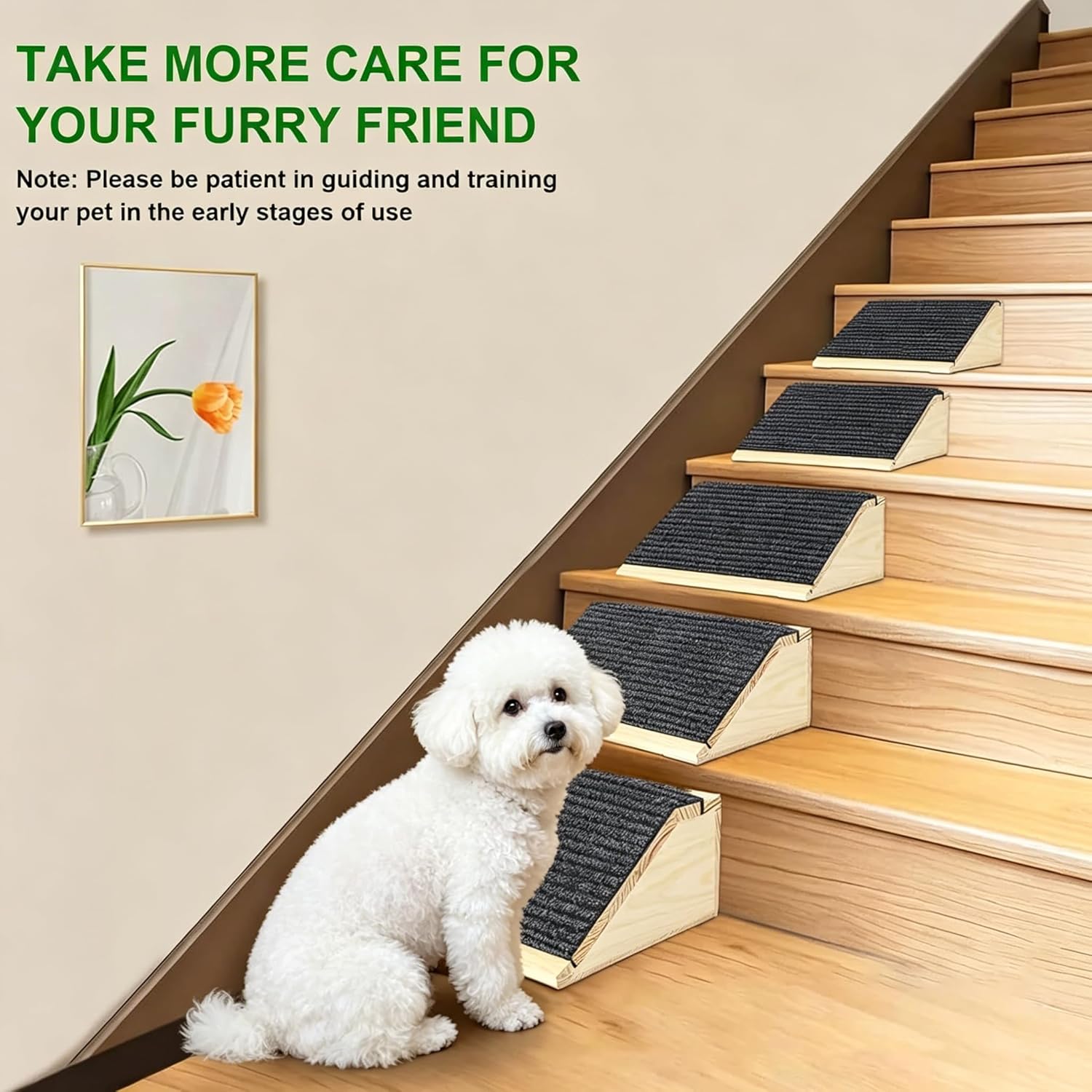 Generic Dog Ramp, 11.81x5.91x9.84in Folding Pet Ramp Sturdy Non-Slip Dog Steps, Portable Mobility Aid for Dogs Cats, Indoor Home Sofa Couch Bed Frame, Compact Design