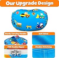 Vista 120 de Lukeight - Puf de almacenamiento de animales de peluche para niños, funda para puf de dinosaurio con cremallera para organizar la habitación