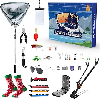 2025 Fishing Advent Calendar for Men-24 Days of valentines day gifts for him - valentines day gifts for Fishing Lovers (Blue)