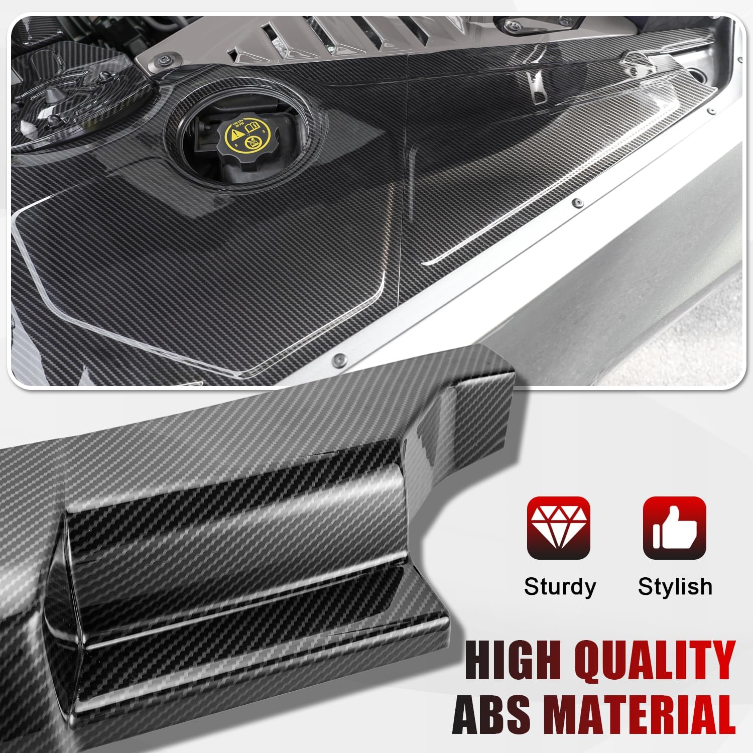 Engine Bay Decorative Panel Cover Compatible with for 2020-2024 Chevy Corvette C8 Stingray E-Ray Z51 Z06 Coupe Engine Compartment Guard Protector Trim Cover