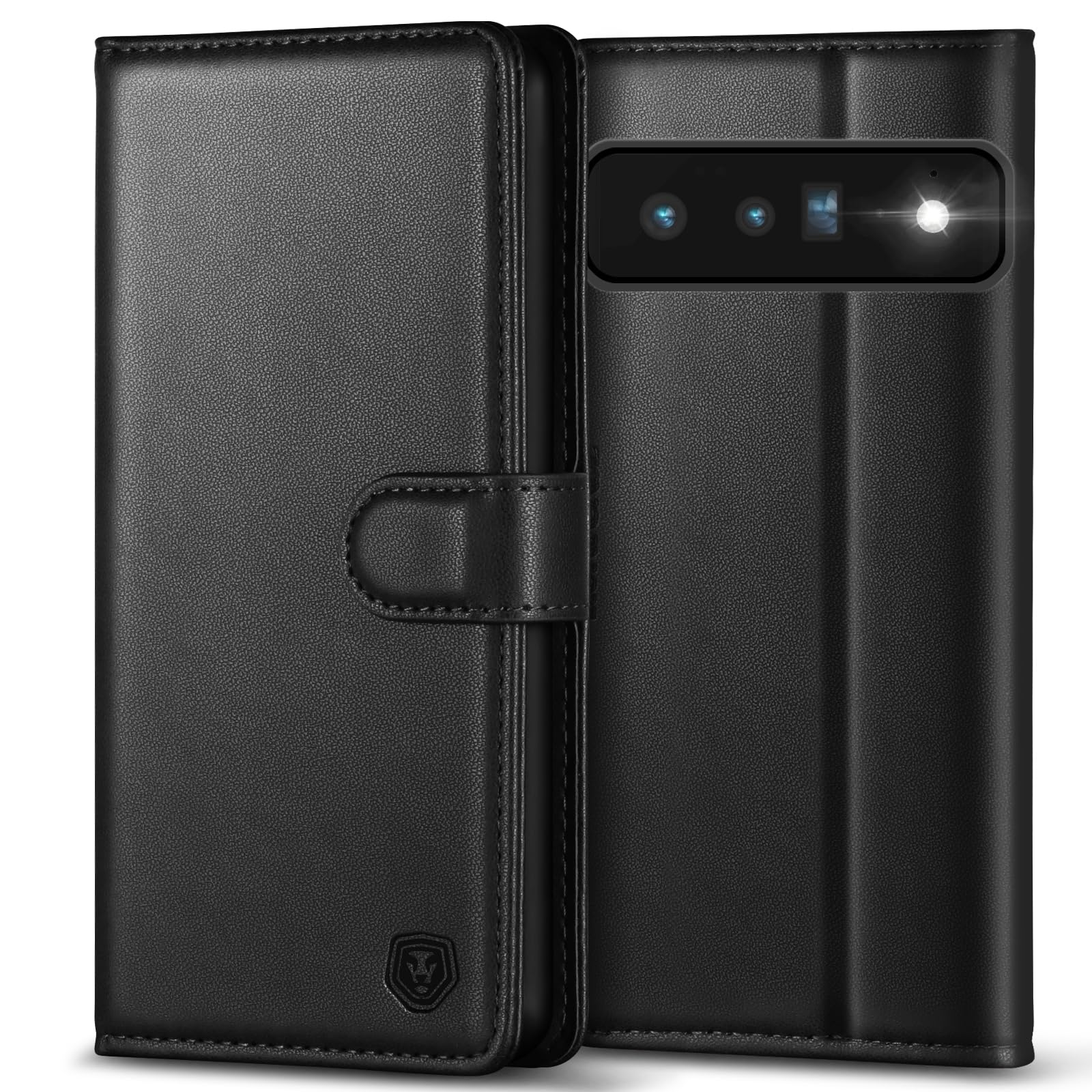 for Google Pixel 6 Pro Case, Wallet Leather Flip Case with 4 Card Slots Magnetic Closure Kickstand Shockproof Protective Phone Case for Google Pixel 6 Pro - Black