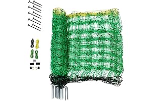 35.4' H x 164' L Electric Net Fence Netting for Livestock, Goats,...