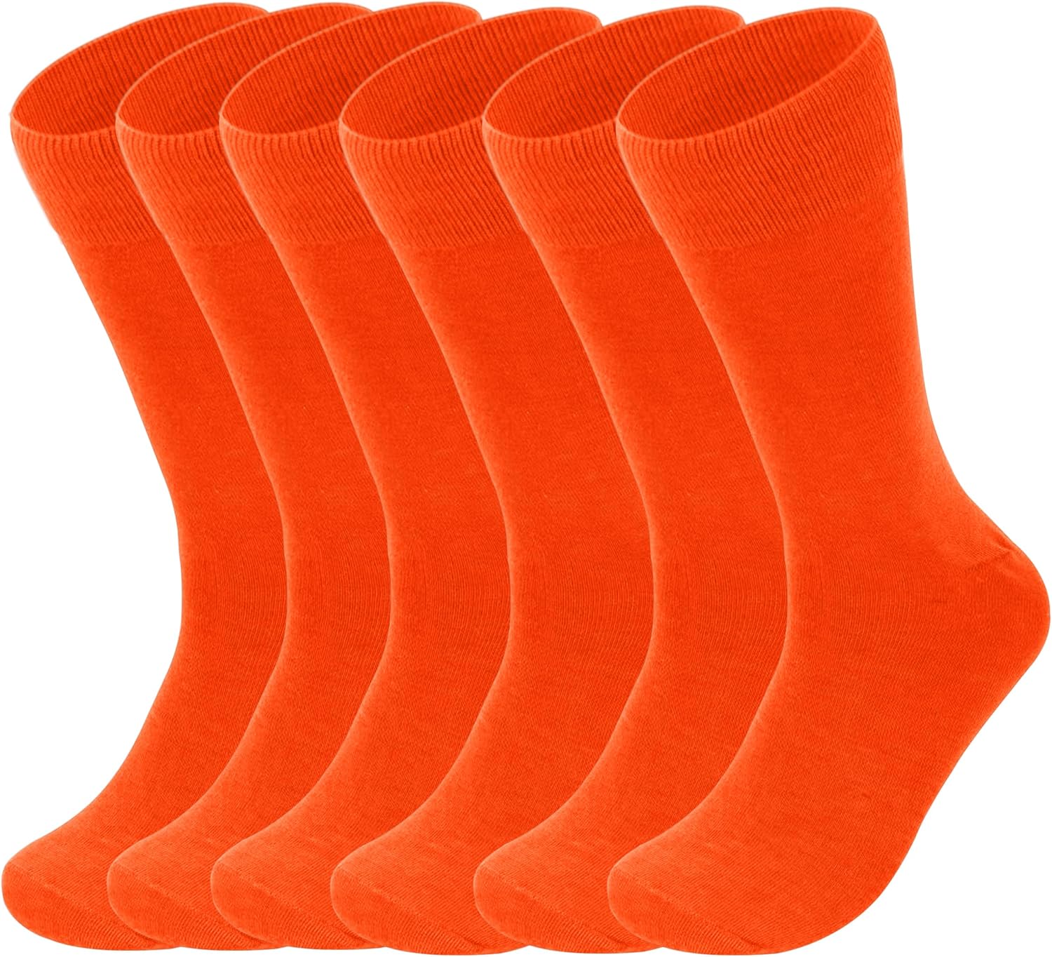 Feraricci 6 Pack Solid Color Casual Dress Socks for Men - Colorful & Comfortable Crew Socks