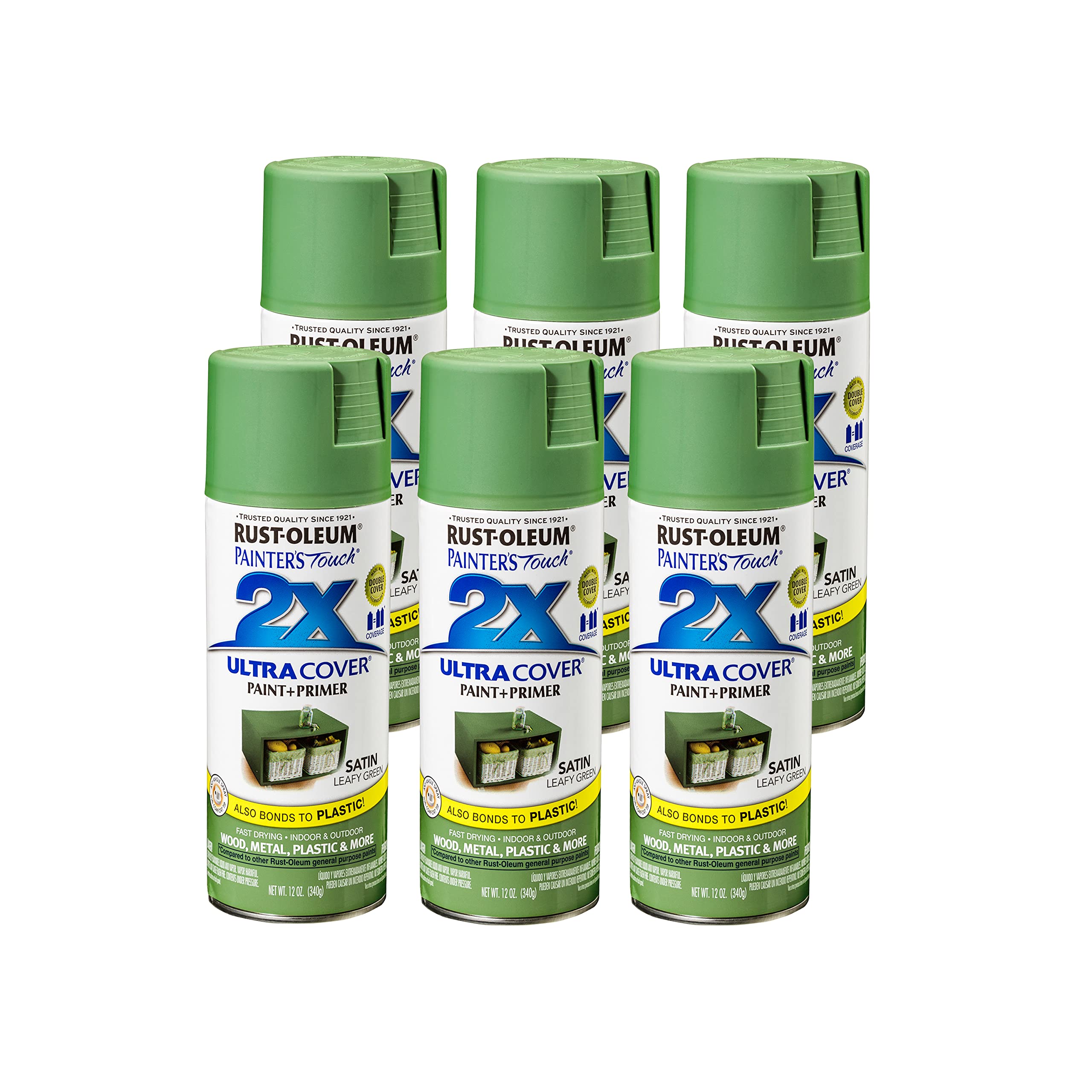 Rust-Oleum Painter's Touch 2X Ultra Cover Spray Paint, Satin Leafy Green
