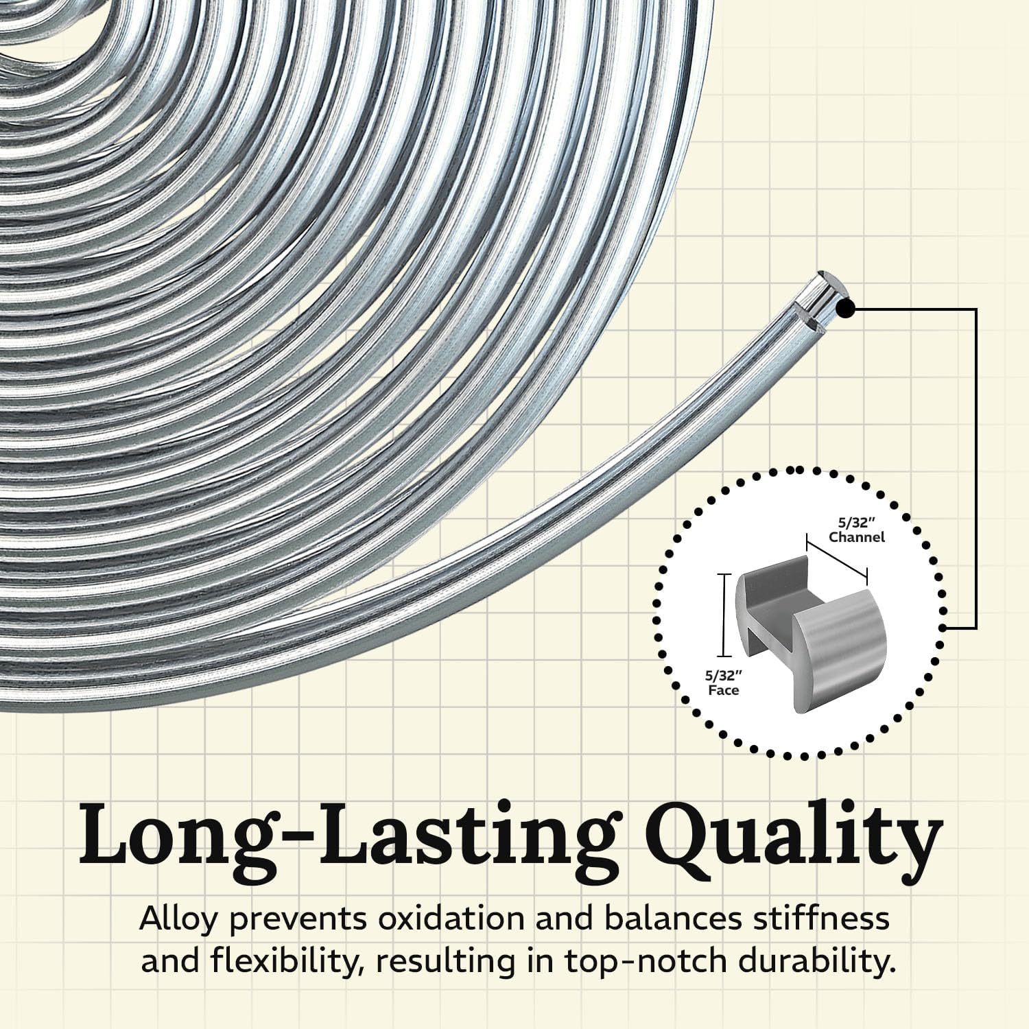 Glassco 5/32" Round H Lead Came for Stained Glass | 12ft Hobby Came for Stained Glass Projects | Adds Strength & Structure | Perfect for Small Glass Projects & Suncatchers | Gives a Professional Look