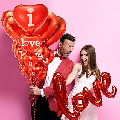 Miniatura 5 de 6 globos con forma de corazón para el día de San Valentín, globos de papel de aluminio, globos de corazón rojo, para el día de San Valentín, boda,