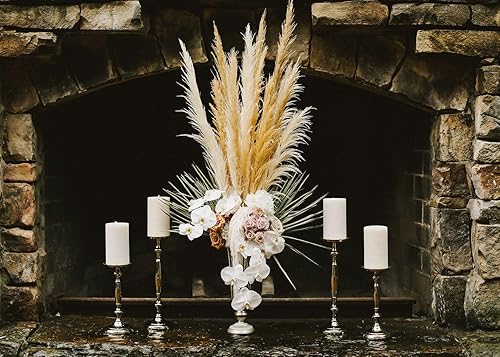 Miniatura 2 de Florero de flauta de metal champán envejecido, florero de flauta de champán, jarrón de metal lita, jarrón de metal para interiores y exteriores para