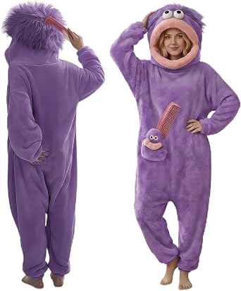 Goofy Onesie Pajamas -Big Mouth Monster Onesie, Coral Fleece Couple Loungewear, Pajama Party & Cozy Sleepwear Gift