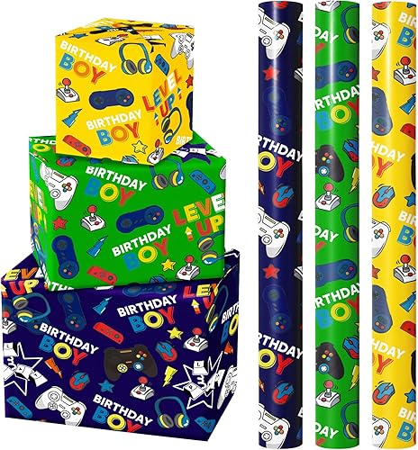 Miniatura 13 de WRAPAHOLIC - Papel de regalo para baby shower con diseño de oso - Rollo mini - 3 rollos - 17 pulgadas x 120 pulgadas - Papel de regalo con lazo de