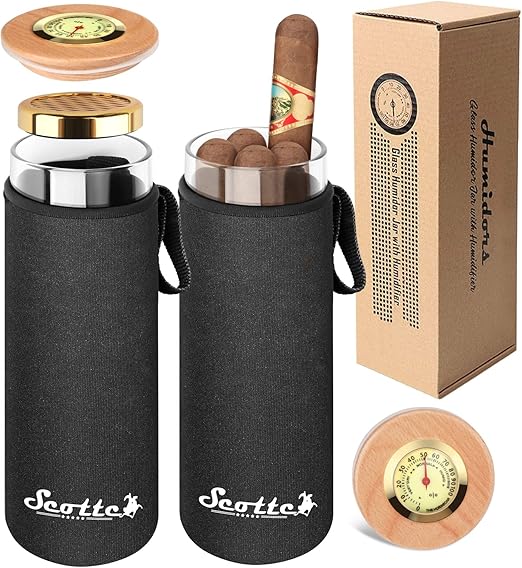 Scotte Cigar Case Humidor Gift Box cigars jar humidifiersCigar Hygrometer