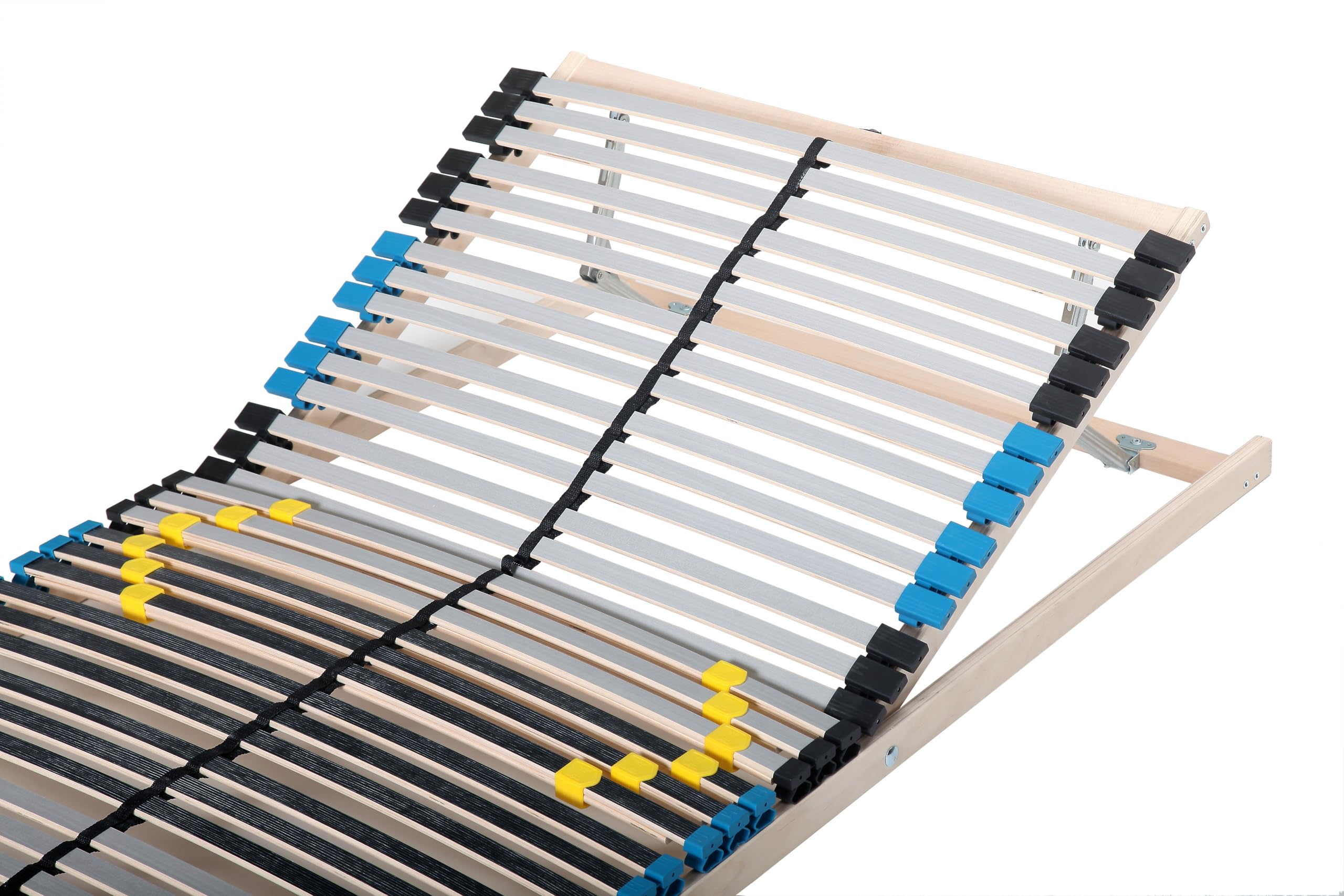 Lattenrost 140x200, Kopfteil verstellbar, 42 Latten, hohe Traglast bis 150Kg, Ergonomischer 7-Zonen-Lattenrost 140 x 200 cm, Buchenholz, Selbstmontage