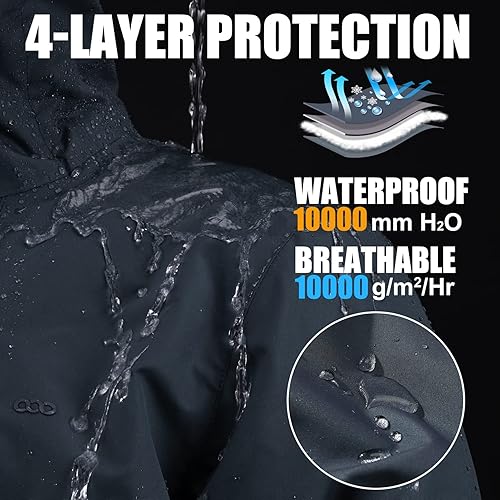 Miniatura 4 de 33,000ft Chaqueta de invierno impermeable aislada con capucha, abrigos largos Anorak acolchado cálido parka para esquí deportes de nieve