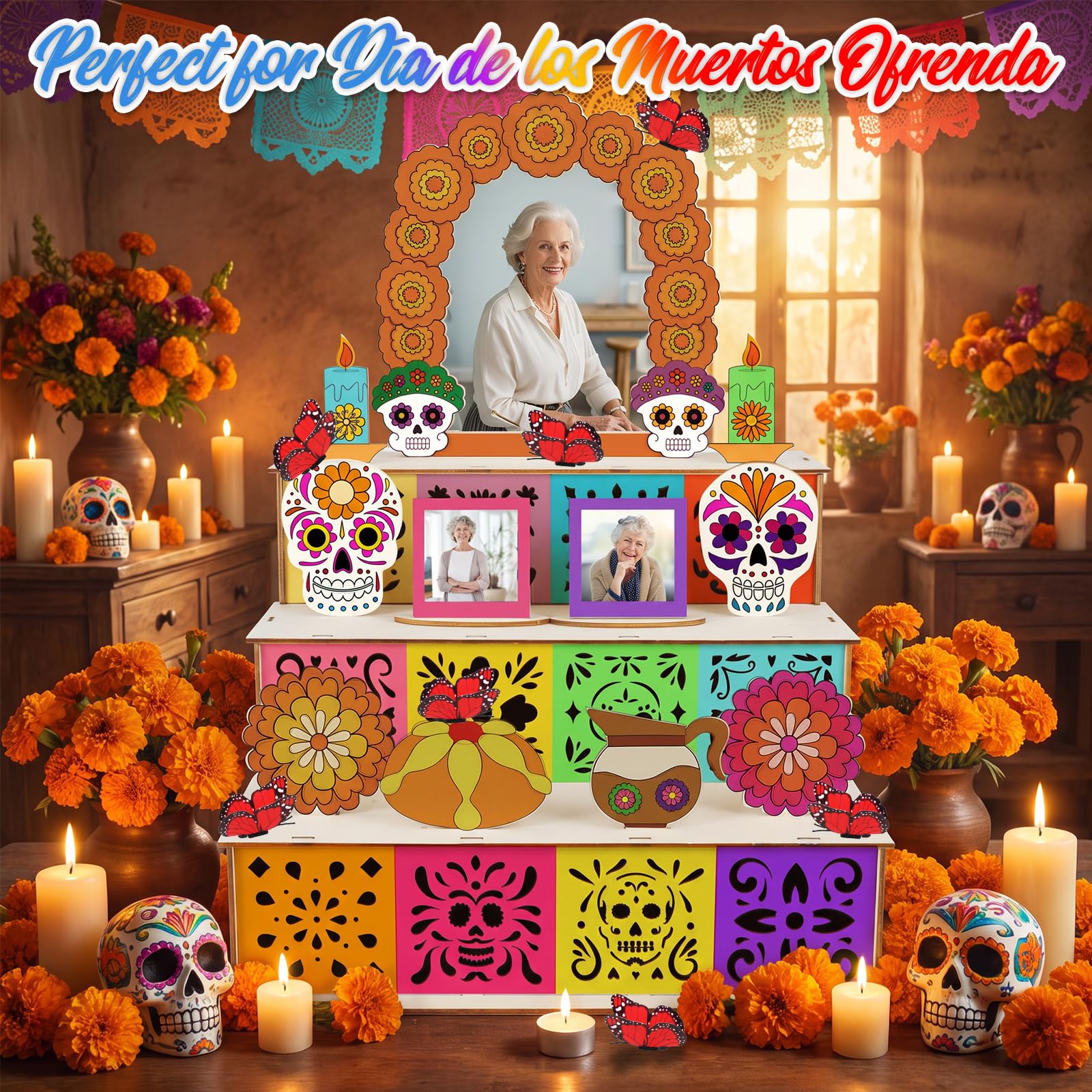 Fennoral Dia De Los Muertos - Kit di scatole in legno per altare