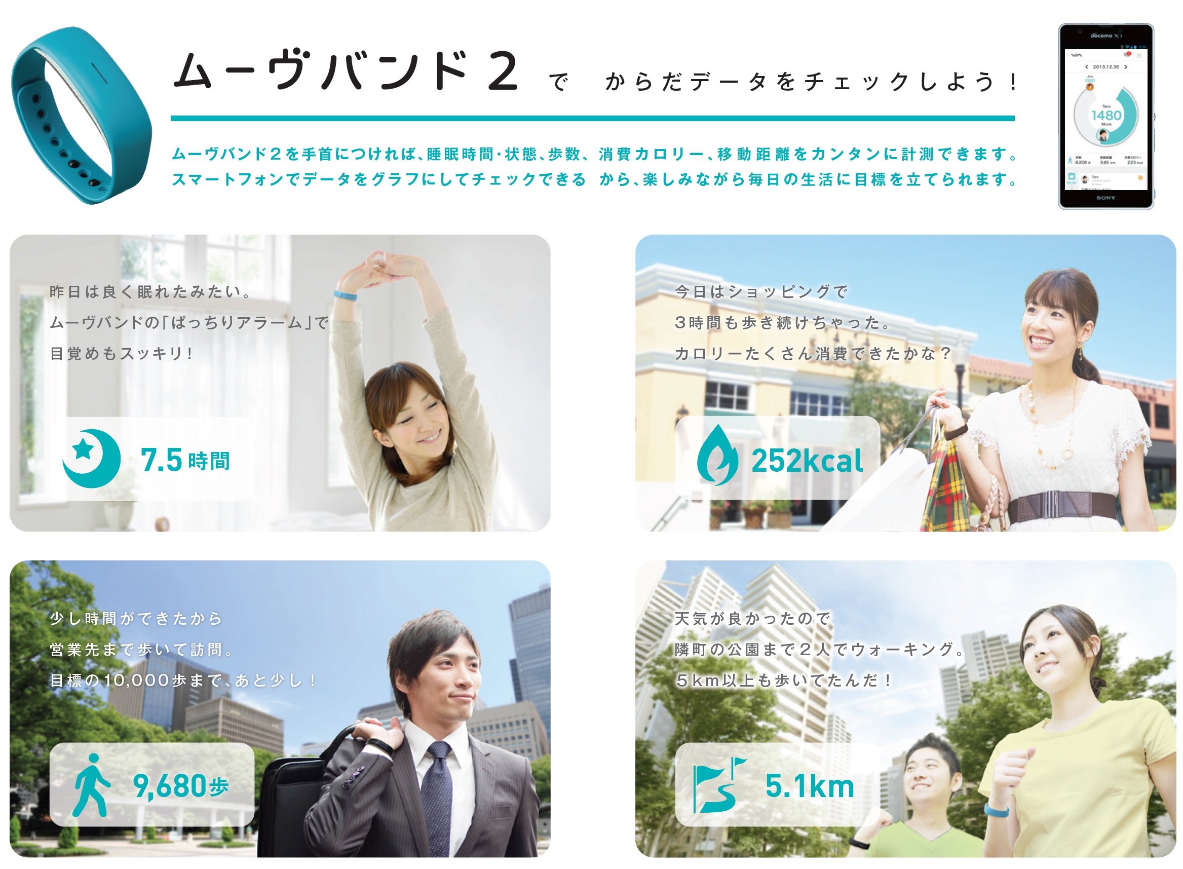 docomo ムーブバンド2 ヨドバシ.com - ドコモ・ヘルスケア docomo Healthcare ムーヴ