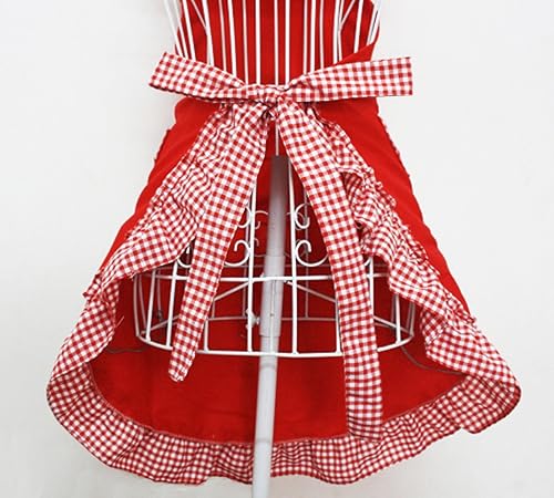 Miniatura 4 de Hyzrz Lindos delantales retro encantadores vintage para mujer, cocina, coquetos delantales vintage para mujeres y niñas con bolsillos para regalo