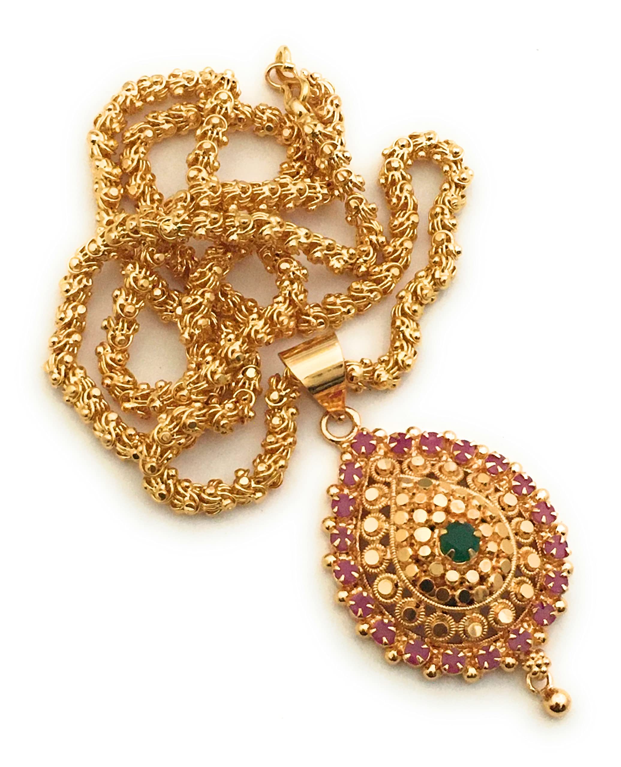 Sasitrends1 Gram Micro Gold Plated Dasavatharam Pendant Chain Necklace